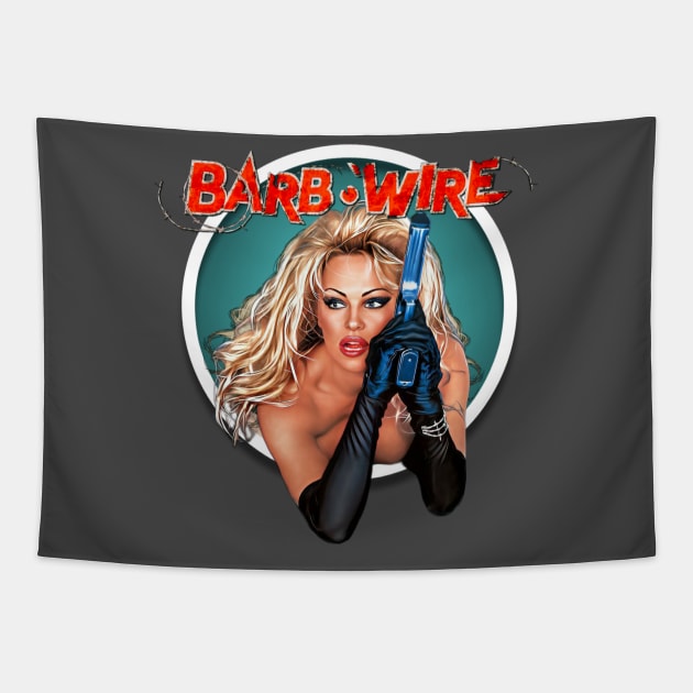 Barb Wire - Pamela Anderson Tapestry by Zbornak Designs