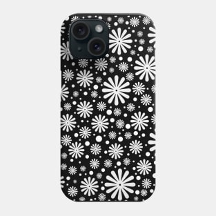 Black and white floral pattern Phone Case