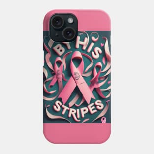 By His Stripes Pink Ribbons in Pink Cute Fonts Phone Case