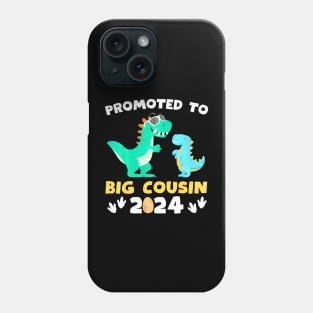 Promoted To Big Cousin 2024 Dinosaur T-Rex Pregnancy Phone Case