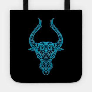 Blue Taurus Zodiac Sign Tote