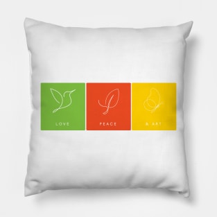 Love Peace and Art poster design Pillow