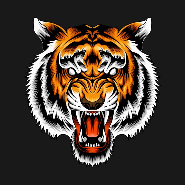 Tiger Head Illustration by Marciano Graphic