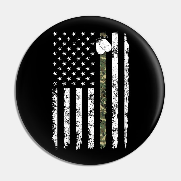Veterans Stand For American Flags Political Pin by paveldmit