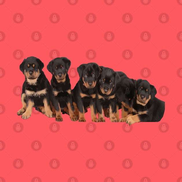 Sit Happens For Six Rottweiler Puppies Dog Lover Humor by taiche