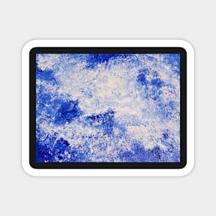 Splash Of Blue acrylic painting by Tabitha Kremesec Magnet