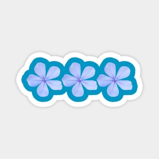 Three Blue Flowers Floral Photo Magnet