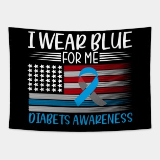 I Wear Blue For Diabetes Awareness Tapestry