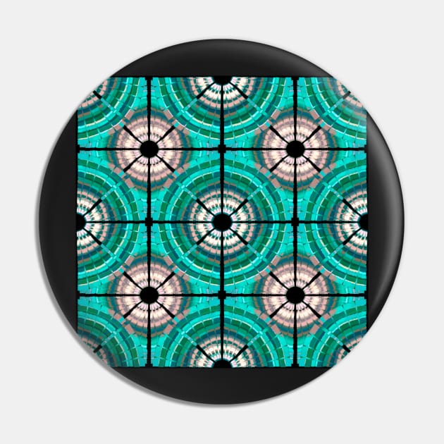 Bold Aqua Upbeat Grandma Rug Remix | Geometric Pattern Pin by cherdoodles