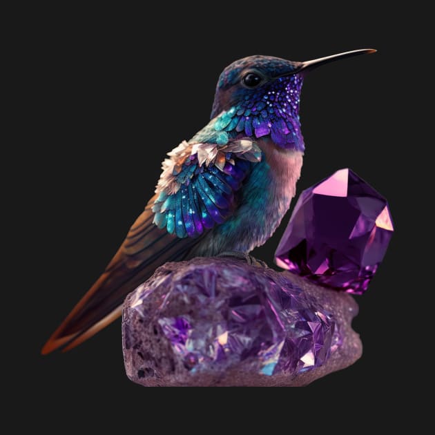 Star Light Hummingbird and Crystals by SCHummingbirds