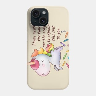 Snarkles the Unicorn: "Explanations" Phone Case