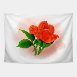 Rose flower in watercolor Tapestry