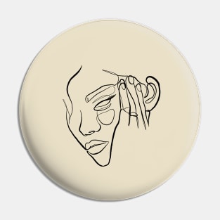 Woman Face One Line Pin