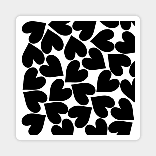 Black Hearts Pattern Magnet