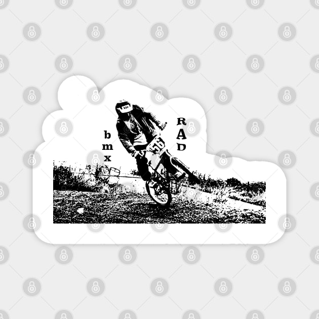 bmx bicycle motocross rad mtb t-shirt Magnet by rickylabellevie