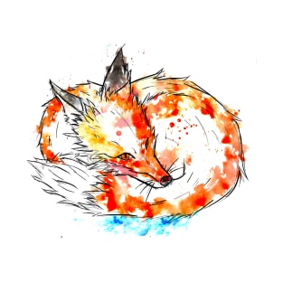 Fox Water Colour T-Shirt