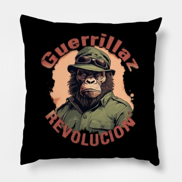 Guerrillaz Revolucion #7: Embrace the Revolution for Change Pillow by The Dude