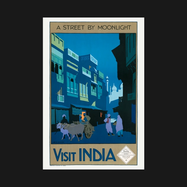 Visit India Vintage Travel Poster Restored by vintagetreasure