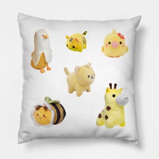 Yellow Kawaii Plushies Sticker Pack Pillow