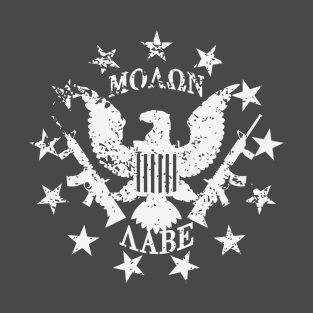 Molon Labe US Great Seal and Stars White T-Shirt