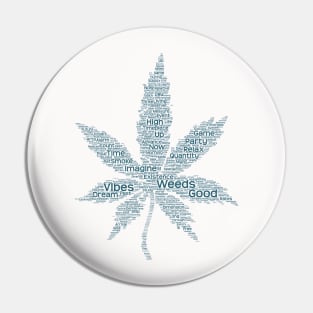 Weed Leaf Silhouette Shape Text Word Cloud Pin