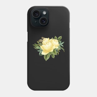 Yellow Watercolor Flower Bouquet Arrangement Branch Floral Lover Vintage Phone Case