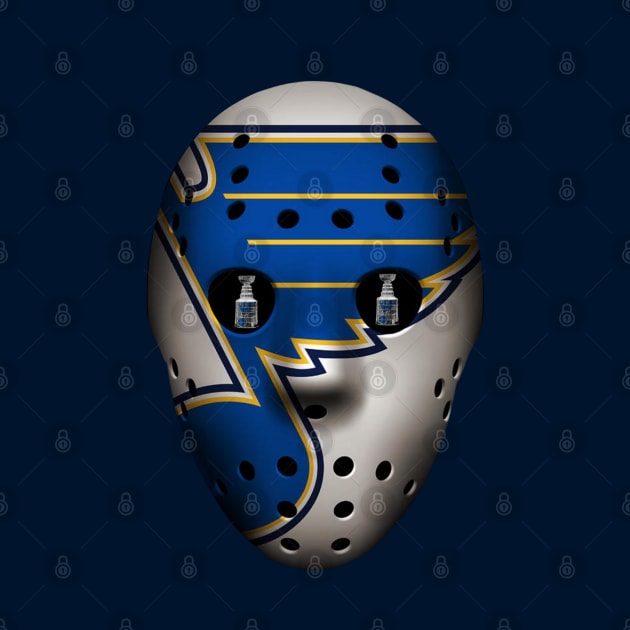 Blues Stanley Cup Mask by DistractedGeek