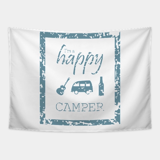 I'm a Happy Camper Tapestry by Food in a Can