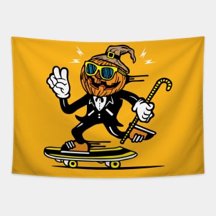 Pumpkin Skater Tapestry