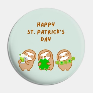 Happy St. Patrick’s Day Sloths Pin