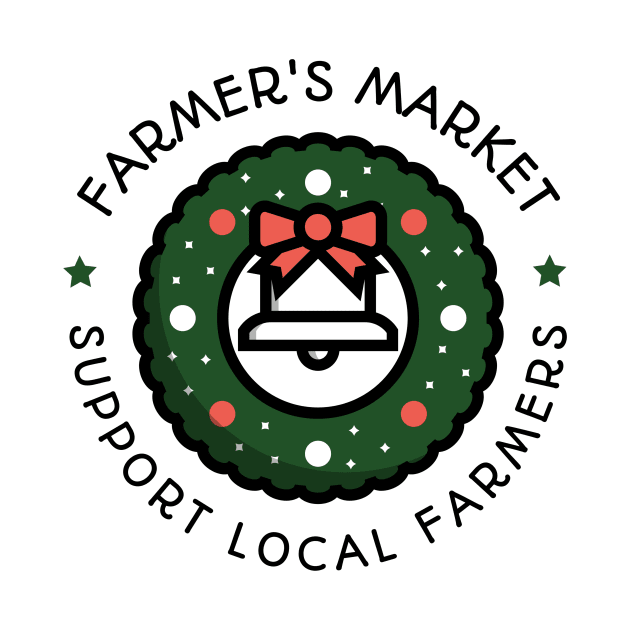 Farmer's Market Christmas Wreath by Mountain Morning Graphics