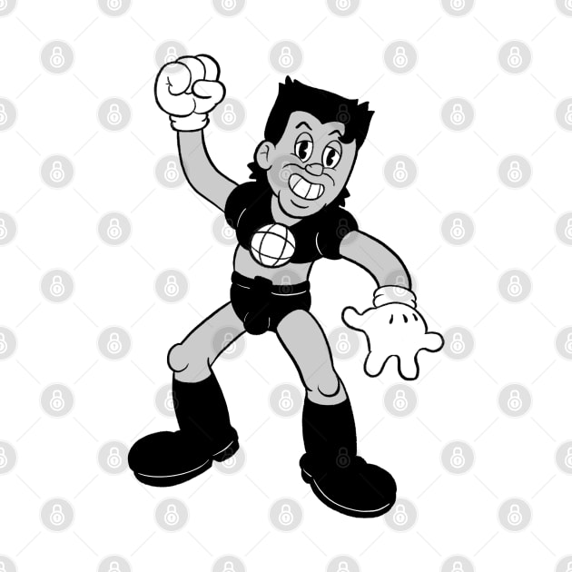 Captain Planet (black and white) by Kevcraven