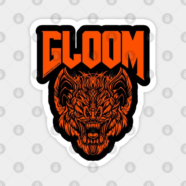 Orange Plant & Doom Bat Magnet by Gloomlight