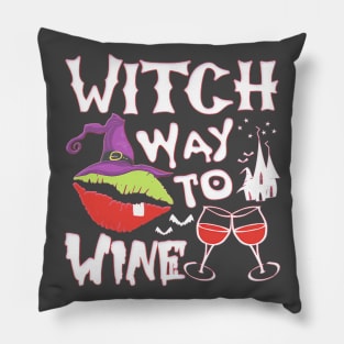 Halloween Drinking Out Witch Pillow