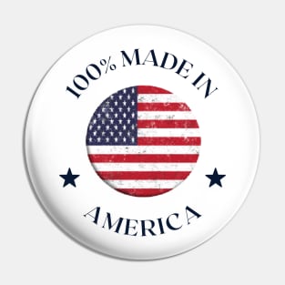 100% Made in America Pin