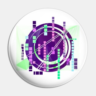 Geometric electric purple pop art Pin