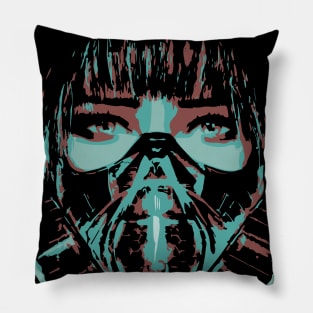 Girl in gas mask Pillow