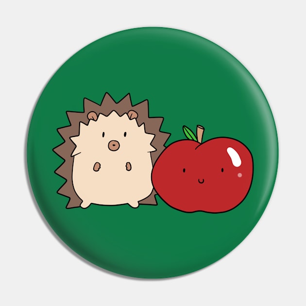 Hedgehog and Apple Pin by saradaboru