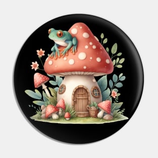 Cottagecore Aesthetic Mushroom Frog Pin