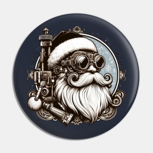 Retro Steampunk Santa Claus Pin