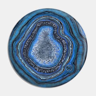 LAPIS LAZULI GEODE ART ULTRAMARINE BLUE RARE Pin