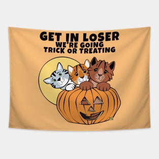 Get in Loser Cats in Halloween Pumpkin Tapestry