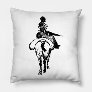 Lady On A Horse Pillow