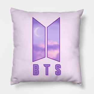 BTS logo ( purple sky) Pillow