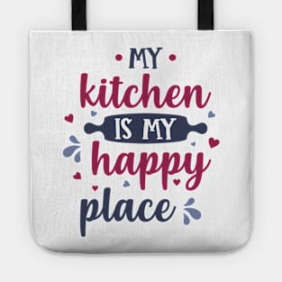 My kitchen is my happy place chef design Tote