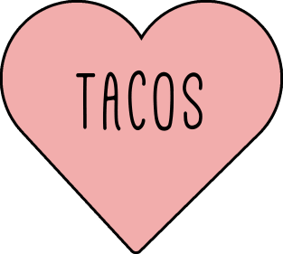 I Love Tacos Heart - Pink Girly Romance Magnet