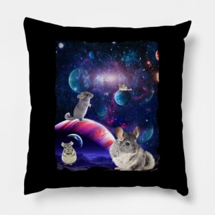 Chinchilla Funny Pogona Galaxy Stars Universe Rodents Pillow