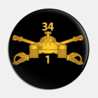 1st Bn 34th Armor - Armor Branch wo Txt Pin
