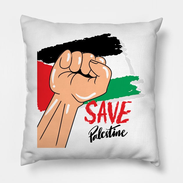 Save Palestine Pillow by Handini _Atmodiwiryo