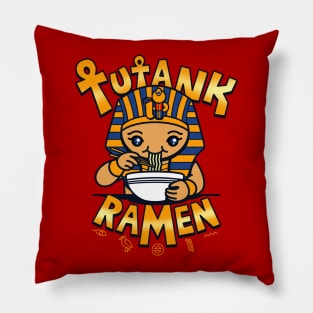 Funny Cute Kawaii King Ramen Eating Egyptian Tutankhamen Pharaoh Ramen Meme Pillow